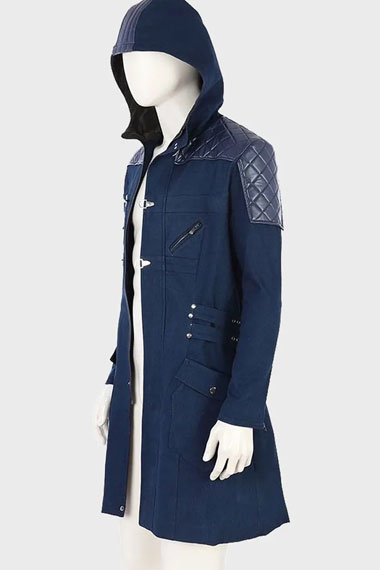 Nero Video Game Devil May Cry Hooded Blue Cosplay Cotton Coat