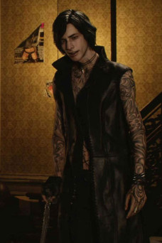 V Video Game Devil May Cry Black Cosplay Leather Long Vest