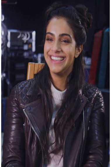 Mandip Gill Doctor Who Yasmin Khan Black Leather Jacket