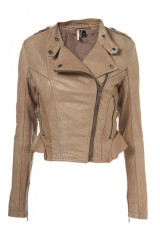 Doctor Who TV Show Amy Pond Karen Gillan Beige Leather Jacket