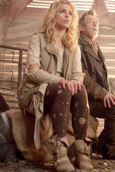 Roes Tyler Doctor Who Billie Piper Beige Suede Leather Vest