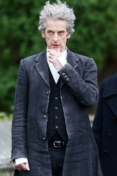 Doctor Who Twelfth Doctor Peter Capaldi Grey Wool Trench Coat