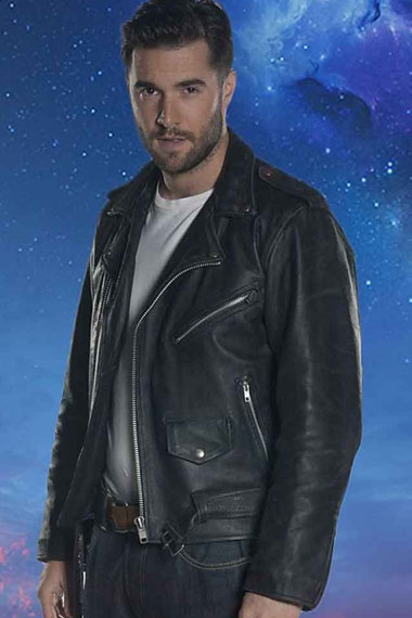 Joshua Bowman Doctor Who Krasko Biker Black Leather Jacket