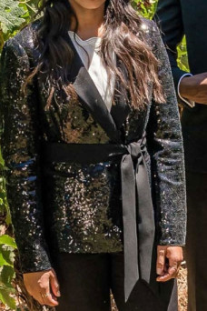 Mandip Gill Yasmin Khan Doctor Who Series Black Sequin Coat