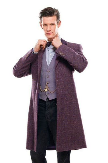 Matt Smith Doctor Who Eleventh Doctor Purple Wool Trench Coat