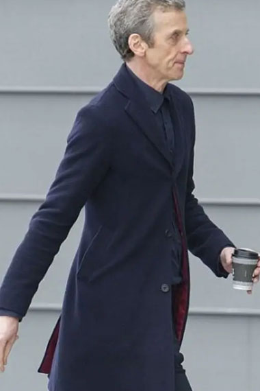 Peter Capaldi Doctor Who Twelfth Doctor Blue Wool Trench Coat