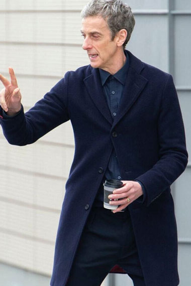 Peter Capaldi Doctor Who Twelfth Doctor Blue Wool Trench Coat