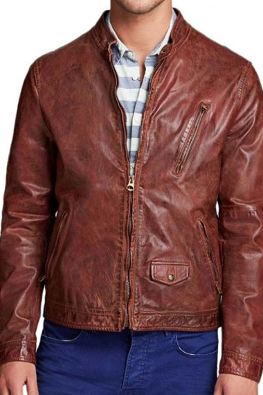 Don Jon Joseph Gordon-Levitt Brown Leather Bomber Jacket