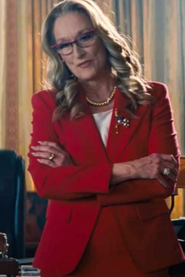 Meryl Streep Dont Look Up President Orlean Red Wool Blazer