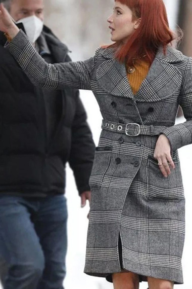 Kate Dibiasky Dont Look Up Jennifer Lawrence Grey Checked Coat