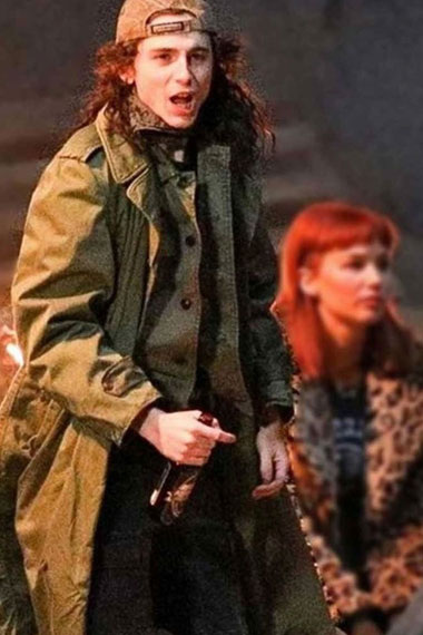 Timothee Chalamet Yule Dont Look Up Green Cotton Trench Coat