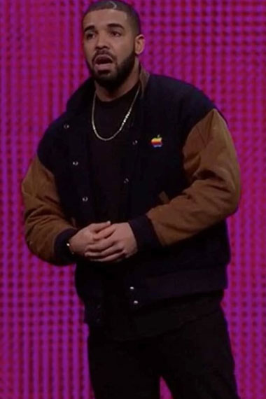 WWDC 2015 Drake Apple Vintage Blue Cotton Varsity Jacket