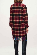 The Drowning Jill Halfpenny Jodie Checked Plaid Trench Coat the-drowning-jill-halfpenny-coat