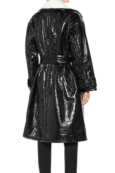 Elaine Hendrix Alexis Colby Dynasty Black Leather Trench Coat