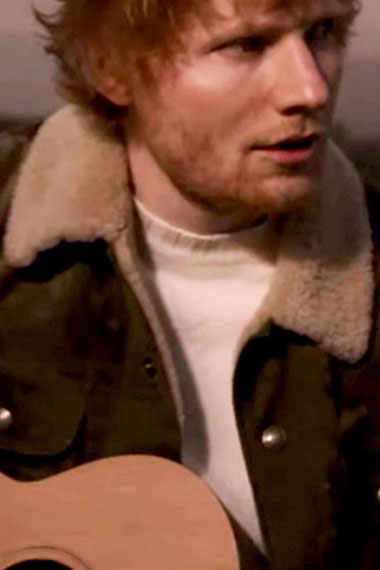 Afterglow Song Ed Sheeran Singer Shearling Collar Jacket