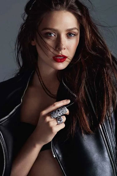 Flaunt Magazine Shoot Elizabeth Olsen Black Leather Jacket