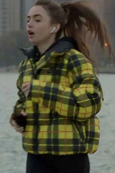 Lily Collins Emily Cooper Emily In Paris Yellow Plaid Jacket
