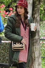 Emily Cooper Lily Collins Emily In Paris Green Hooded Coat