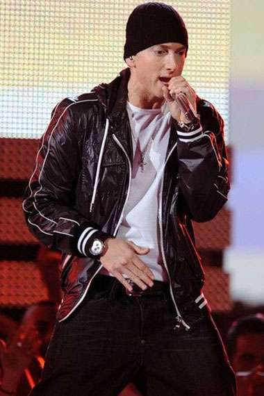 Eminem Concert Marshall Mathers Hooded Bomber Varsity Jacket