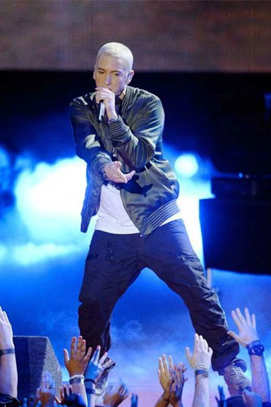Eminem Marshall Mathers Concert Bomber Black Varsity Jacket