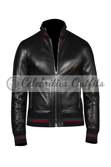 Marshall Mathers Eminem Not Afraid Bomber Black Leather Jacket