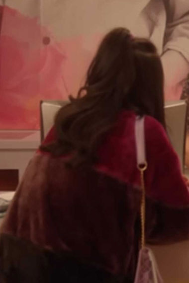 Fakes TV Series Jennifer Tong Rebecca Li Maroon Fur Jacket