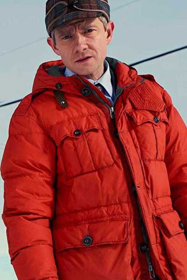 Lester Nygaard Fargo Martin Freeman Hooded Red Puffer Jacket