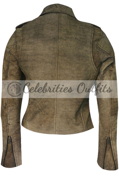 Fast And Furious Michelle Rodriguez Brown Distressed Jacket