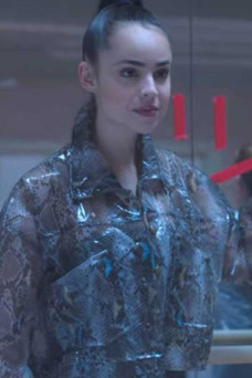 April Dibrina Sofia Carson Feel The Beat Snake Print Jacket
