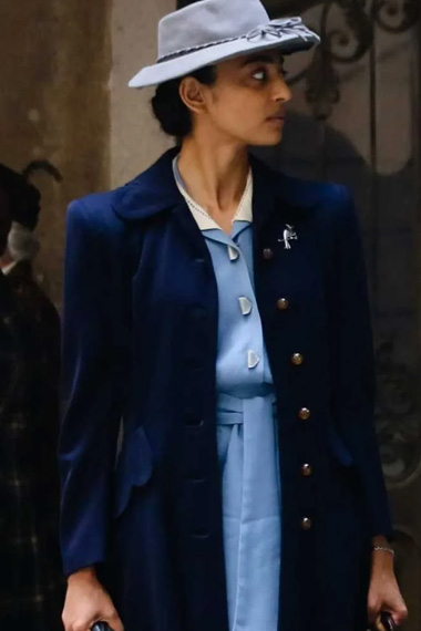 Noor Inayat Khan Call To Spy A Radhika Apte Blue Wool Coat