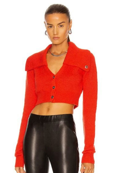 Diane Johnson Black ish Marsai Martin Red Cropped Cardigan