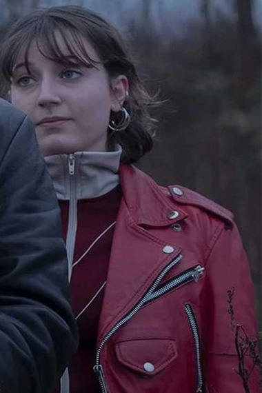 Amelia Fanny Bornedal Equinox TV Show Red Biker Leather Jacket