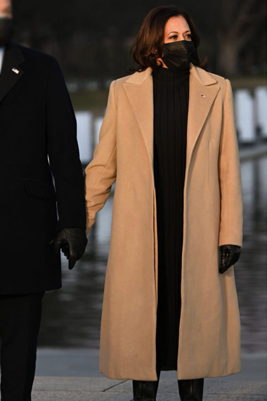 Kamala Harris Beige Wool-Blend Long Coat