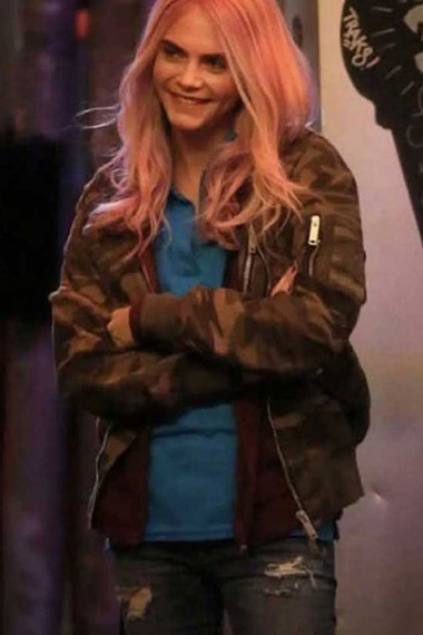 Isabelle Cara Delevingne Life In A Year Camo Bomber Jacket