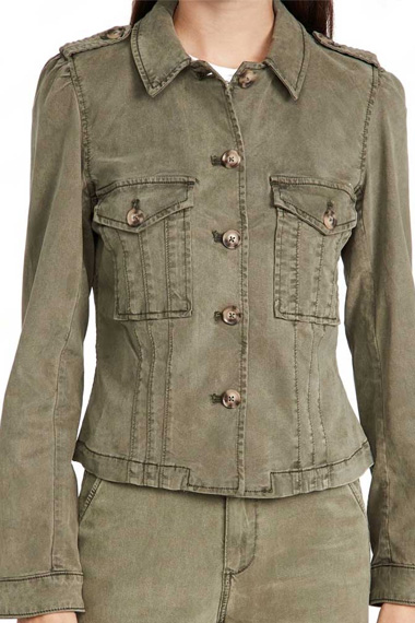 Lucy Tara NCIS Hawaii Yasmine Al-Bustami Green Denim Jacket