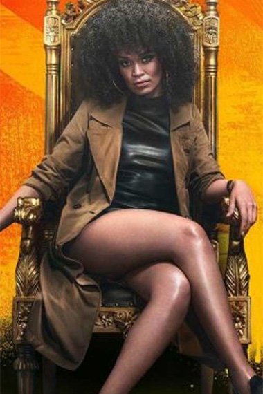 Pearl Thusi TV Series Queen Sono Brown Cotton Long Trench Coat