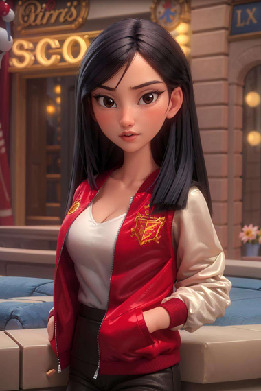 Ralph Breaks the Internet Mulan Red Bomber Jacket