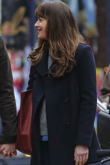 Anastasia Steele Dakota Johnson Fifty Shades Black Trench Coat
