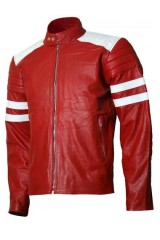 Brad Pitt Fight Club Tyler Durden Mayhem Red Leather Jacket