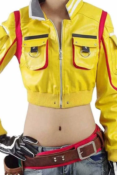 Cindy Aurum Final Fantasy Gaming Cropped Yellow Cosplay Jacket