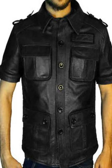 Gladiolus Amicitia Final Fantasy Gaming Black Leather Jacket
