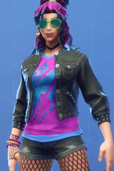 Synth Star Fortnite Battle Royale Black Cosplay Leather Jacket