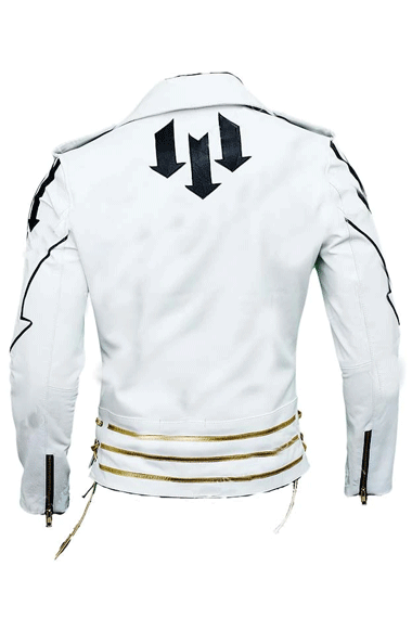 Hot Space Freddie Mercury Casual Biker White Leather Jacket