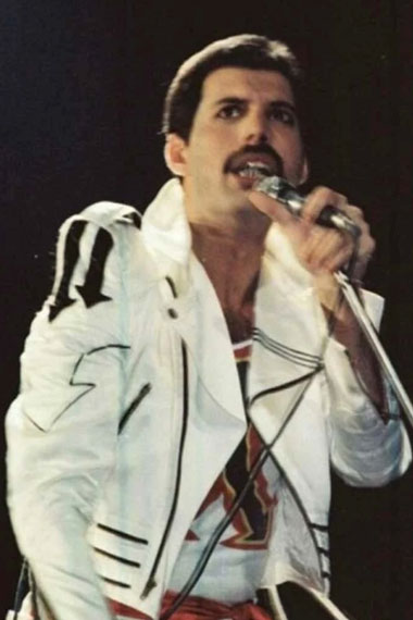 Hot Space Freddie Mercury Casual Biker White Leather Jacket