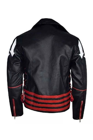 Freddie Mercury Concert Mens Bomber Biker Black Leather Jacket