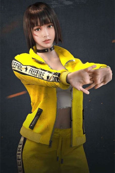 Garena Free Fire Kelly Gaming Yellow Cosplay Fleece Jacket