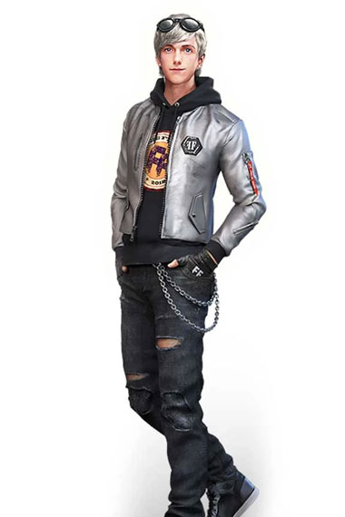 Maxim Free Fire Garena Gaming Silver Cosplay Leather Jacket