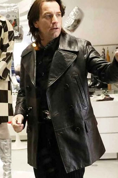 Halston Netflix TV Series Ewan McGregor Black Leather Coat