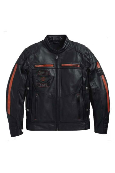Harley Davidson Exmoor Motorcycles Biker Black Leather Jacket