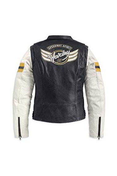 Harley Davidson Motorcycles 1903 Black White Leather Jacket